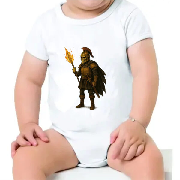 Body infantil Caveira guerreira medieval - Imagem 4