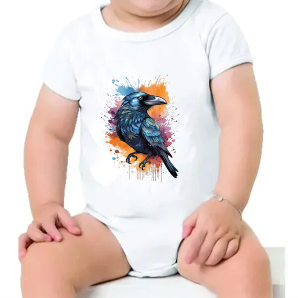 Body infantil Corvo Watercolor Arte - Imagem 4