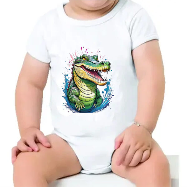 Body infantil Crocodilo Watercolor Arte - Imagem 4
