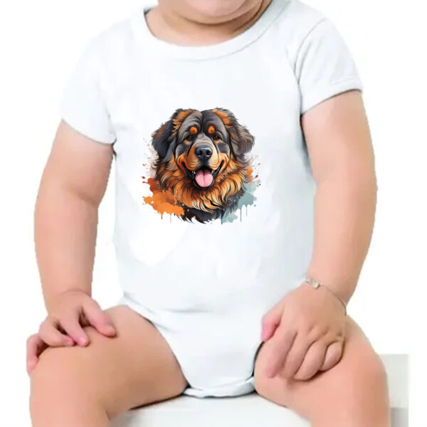 Body infantil Mastim tibetano Watercolor Arte - Imagem 4