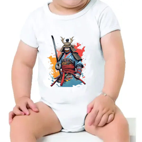 Body infantil Samurai Watercolor Arte - Imagem 4
