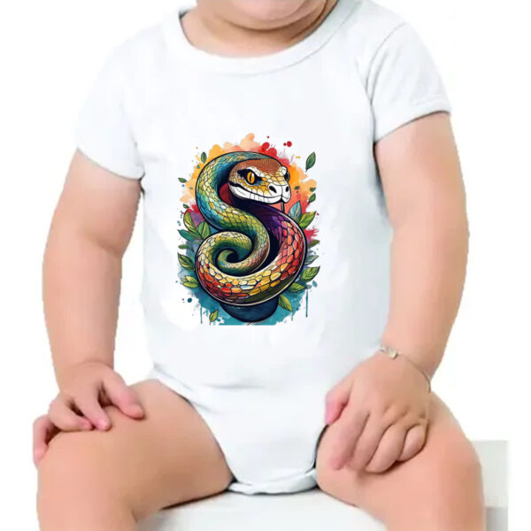 Body infantil Serpente Watercolor Arte - Imagem 4