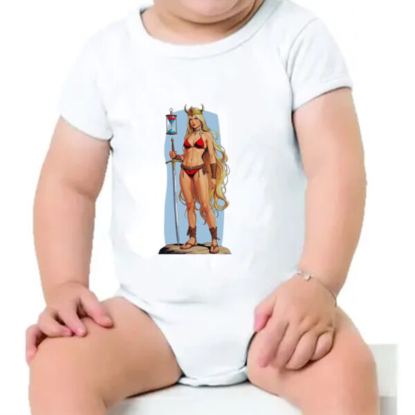 Body infantil Guerreira Viking do tempo - Imagem 4