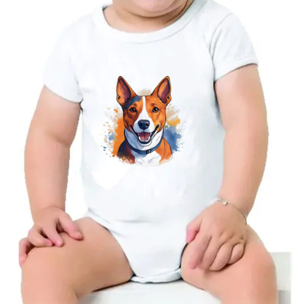 Body infantil Basenji Watercolor Arte - Imagem 4