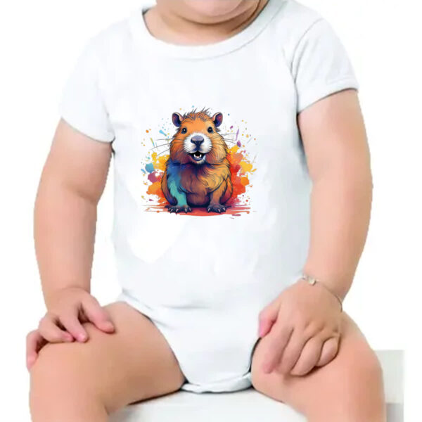 Body infantil Capivara Watercolor Arte - Imagem 4
