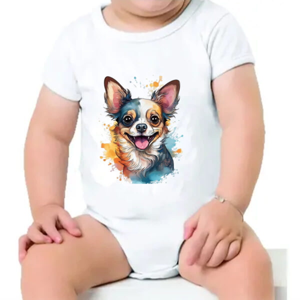 Body infantil Chihuahua Watercolor Arte - Imagem 4