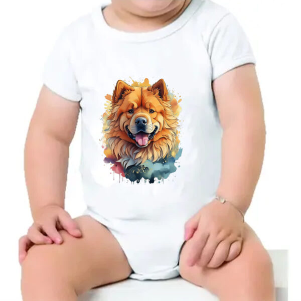 Body infantil Chow Chow Watercolor Arte - Imagem 4