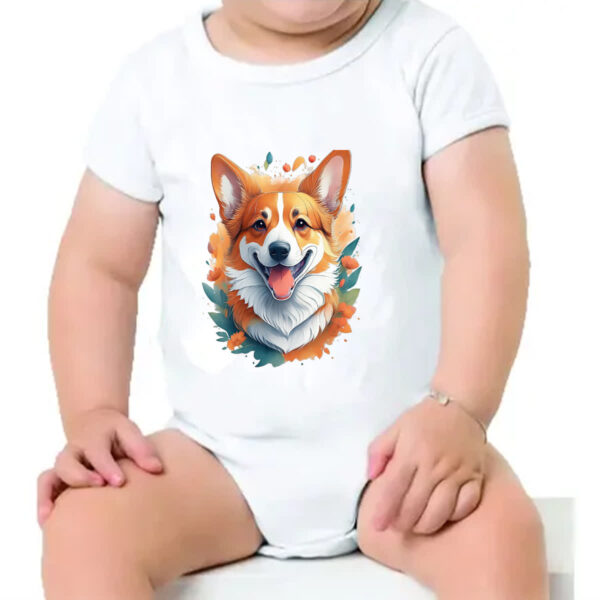 Body infantil Corgi Watercolor Arte - Imagem 4