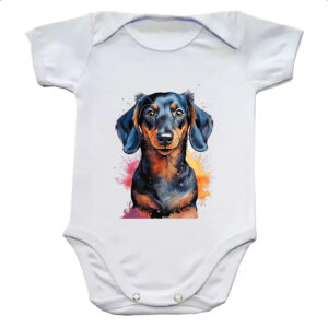 Body infantil Dachshund Watercolor Arte