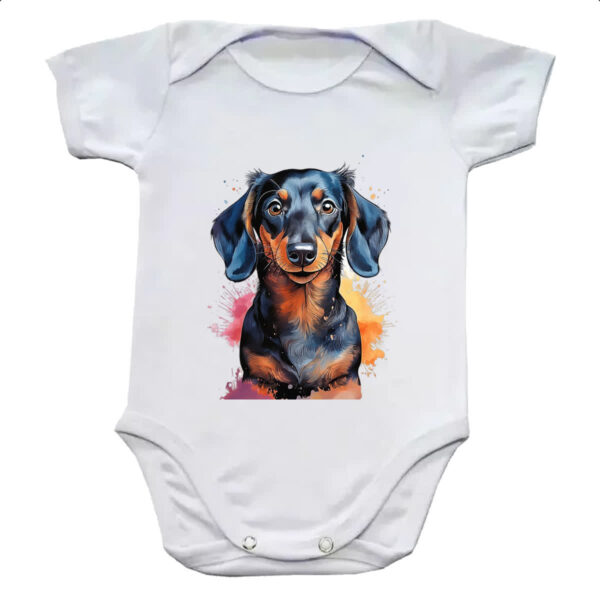 Body infantil Dachshund Watercolor Arte