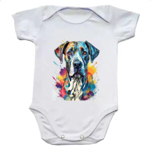 Body infantil Dogue alemao Watercolor Arte