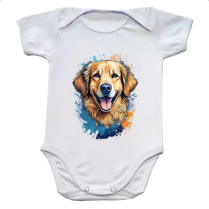 Body infantil Golden Retriever Watercolor Arte