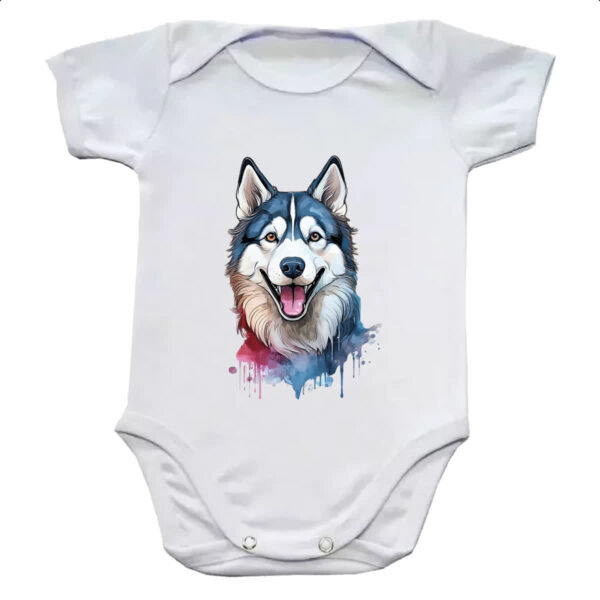 Body infantil Husk Siberiano Watercolor Arte