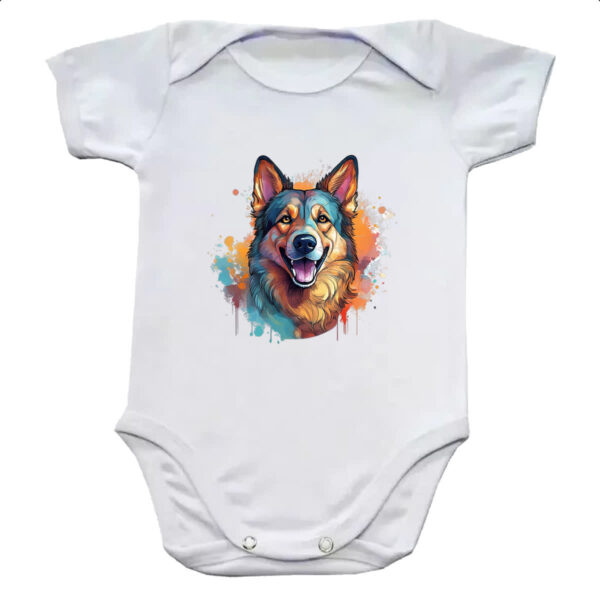 Body infantil Pastor alemao Watercolor Arte
