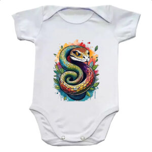 Body infantil Serpente Watercolor Arte