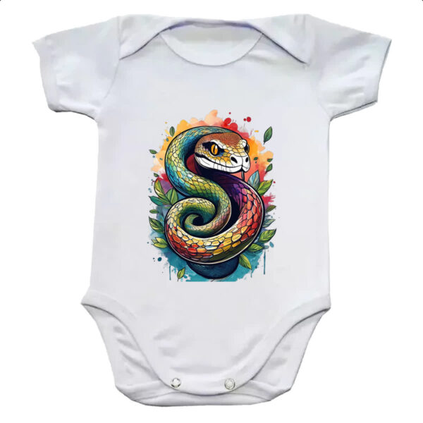 Body infantil Serpente Watercolor Arte