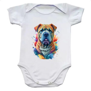 Body infantil Shar-pei Watercolor Arte