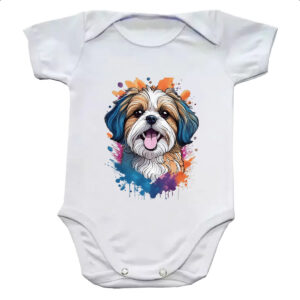 Body infantil Shih Tzu Watercolor Arte