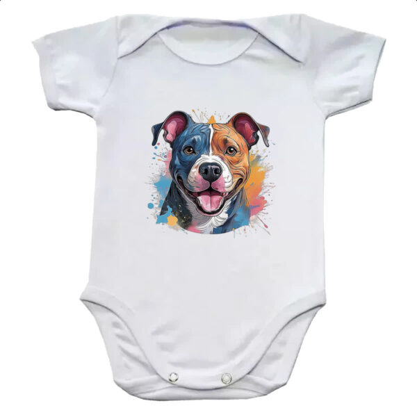 Body infantil Staffordshire bull terrier Watercolor Arte