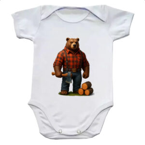 Body infantil Urso Lenhador