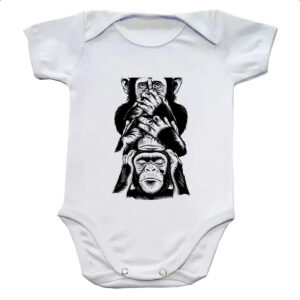 Body infantil 3 macacos sabios chinpanzes