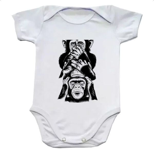 Body infantil 3 macacos sabios chinpanzes
