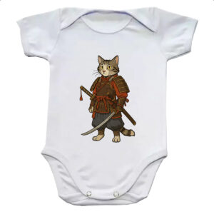 Body infantil Gato Samurai Cartoon Art