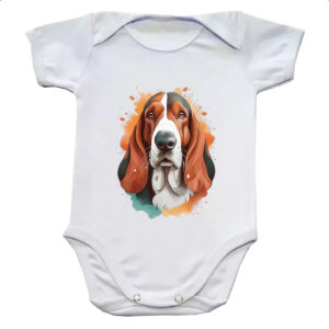 Body infantil Basset Hound Watercolor Arte