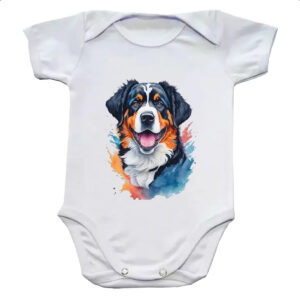 Body infantil Boiadeiro de Berna Watercolor Arte