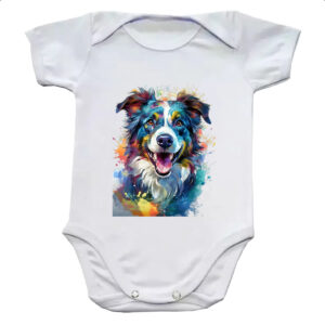 Body infantil Border Collie Watercolor Arte