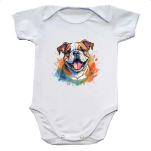 Body infantil Bulldog Watercolor Arte