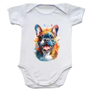 Body infantil Bulldog frances Watercolor Arte