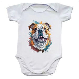 Body infantil Bulldog ingles Watercolor Arte