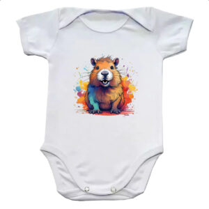 Body infantil Capivara Watercolor Arte
