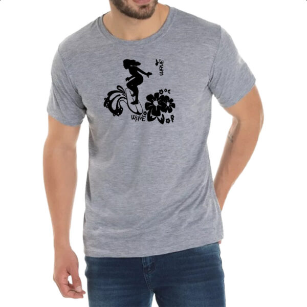 Camiseta Cinza Surf Wave Girl - Imagem 2