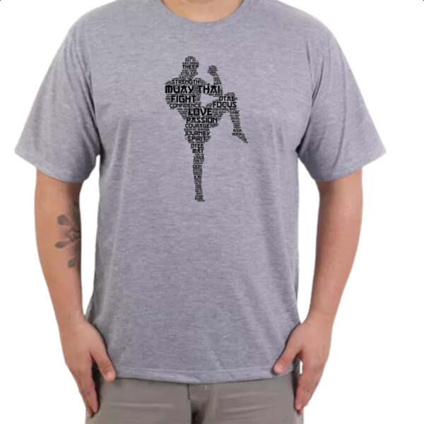 Camiseta Cinza Muay Thai Palavras - Imagem 3