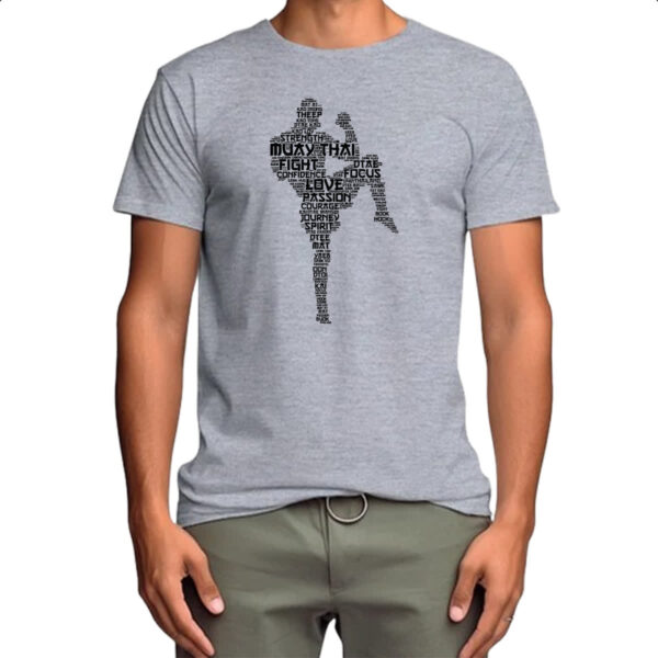 Camiseta Cinza Muay Thai Palavras - Imagem 4