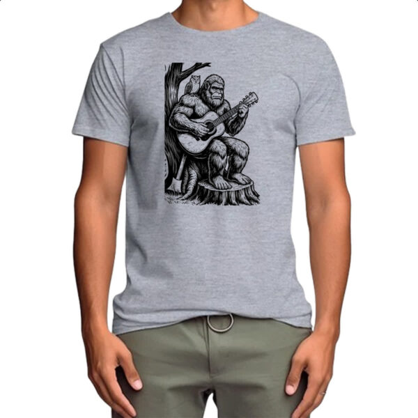 Camiseta Cinza Pe grande tocando violao - Imagem 4