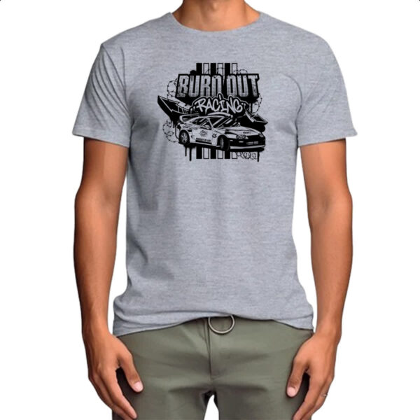 Camiseta Cinza Burn out racing - Imagem 4