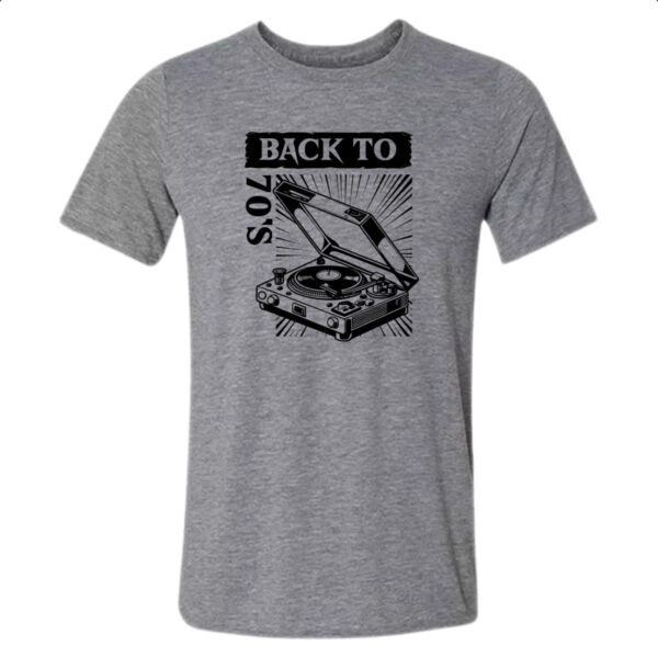 Camiseta Cinza Back to anos 70 vitrola