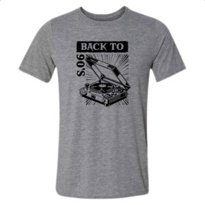 Camiseta Cinza Back to anos 90 vitrola