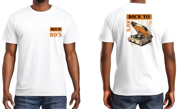 Camiseta Unissex Back to anos 80 vitrola FC - Imagem 3