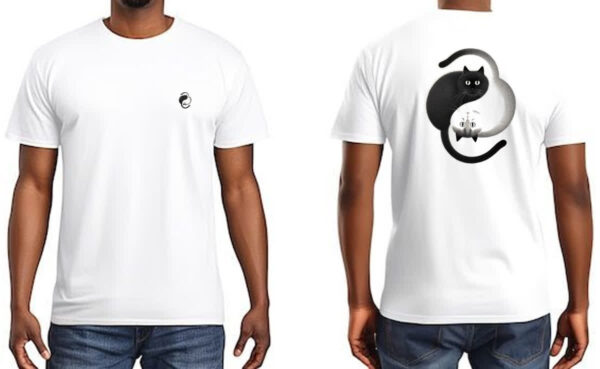 Camiseta Unissex Yin Yang Gatos FC - Imagem 3
