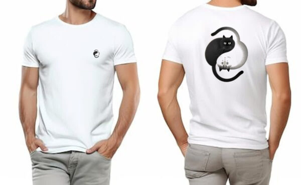 Camiseta Unissex Yin Yang Gatos FC - Imagem 4