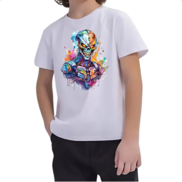 Camiseta Infanto Juvenil Exterminador Watercolor Arte - Imagem 2