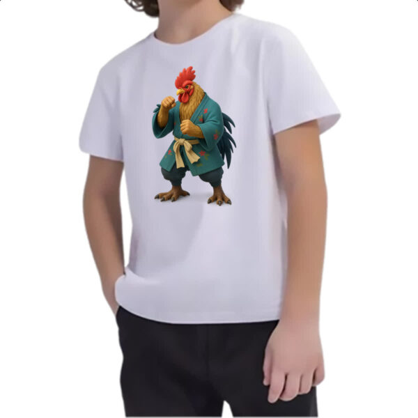 Camiseta Infanto Juvenil Galo Samurai 3D - Imagem 2