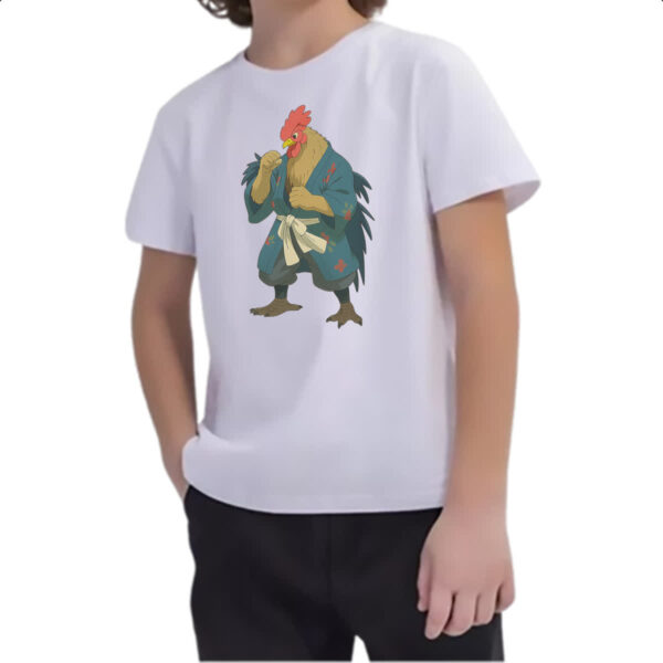Camiseta Infanto Juvenil Galo Samurai Cartoon art - Imagem 2