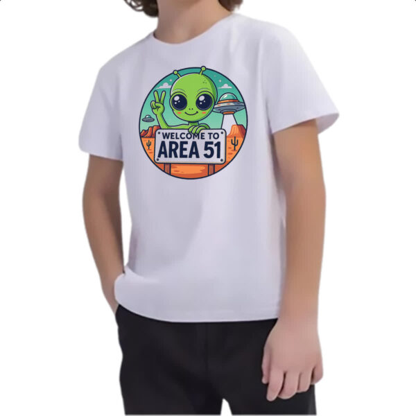 Camiseta Infanto Juvenil Bem vindo a Area 51 - Imagem 2