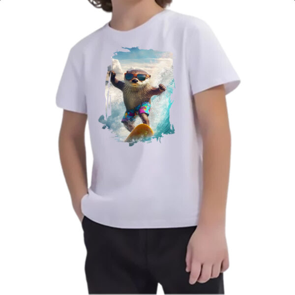 Camiseta Infanto Juvenil Lontra sufando - Imagem 2