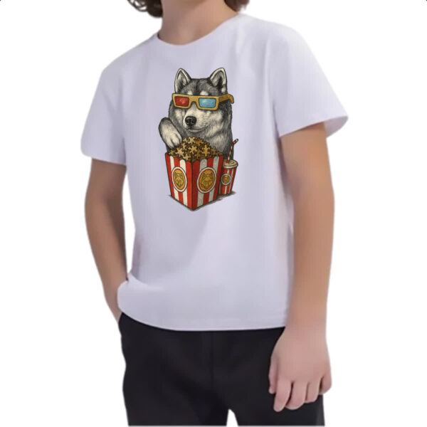 Camiseta Infanto Juvenil Lobo cinema 3D - Imagem 2